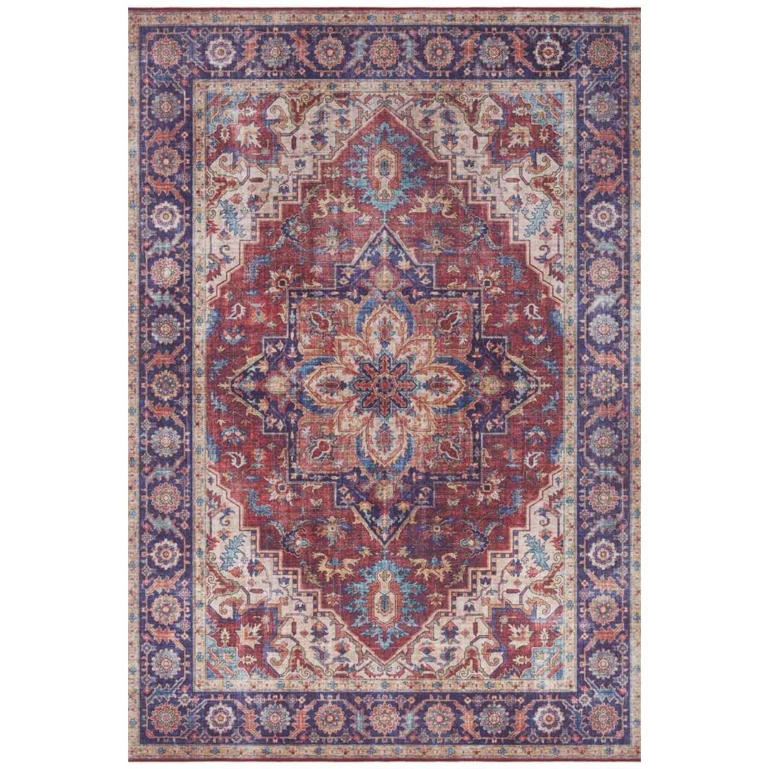 Hanse Home Red Oriental Anthea Vintage Medallion Flatweave Rug - 80 x 150cm