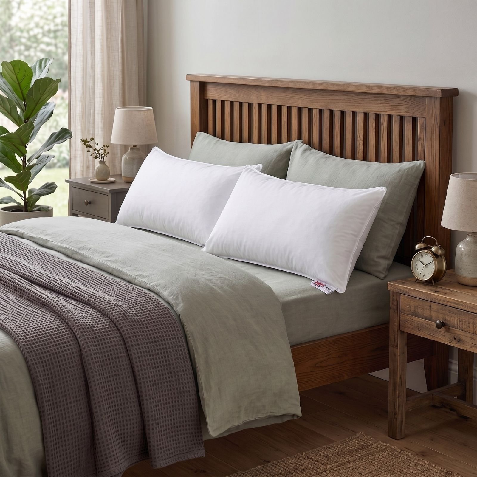 Homescapes Goose Feather and Down European Pillow Pair - 40 x 80 cm