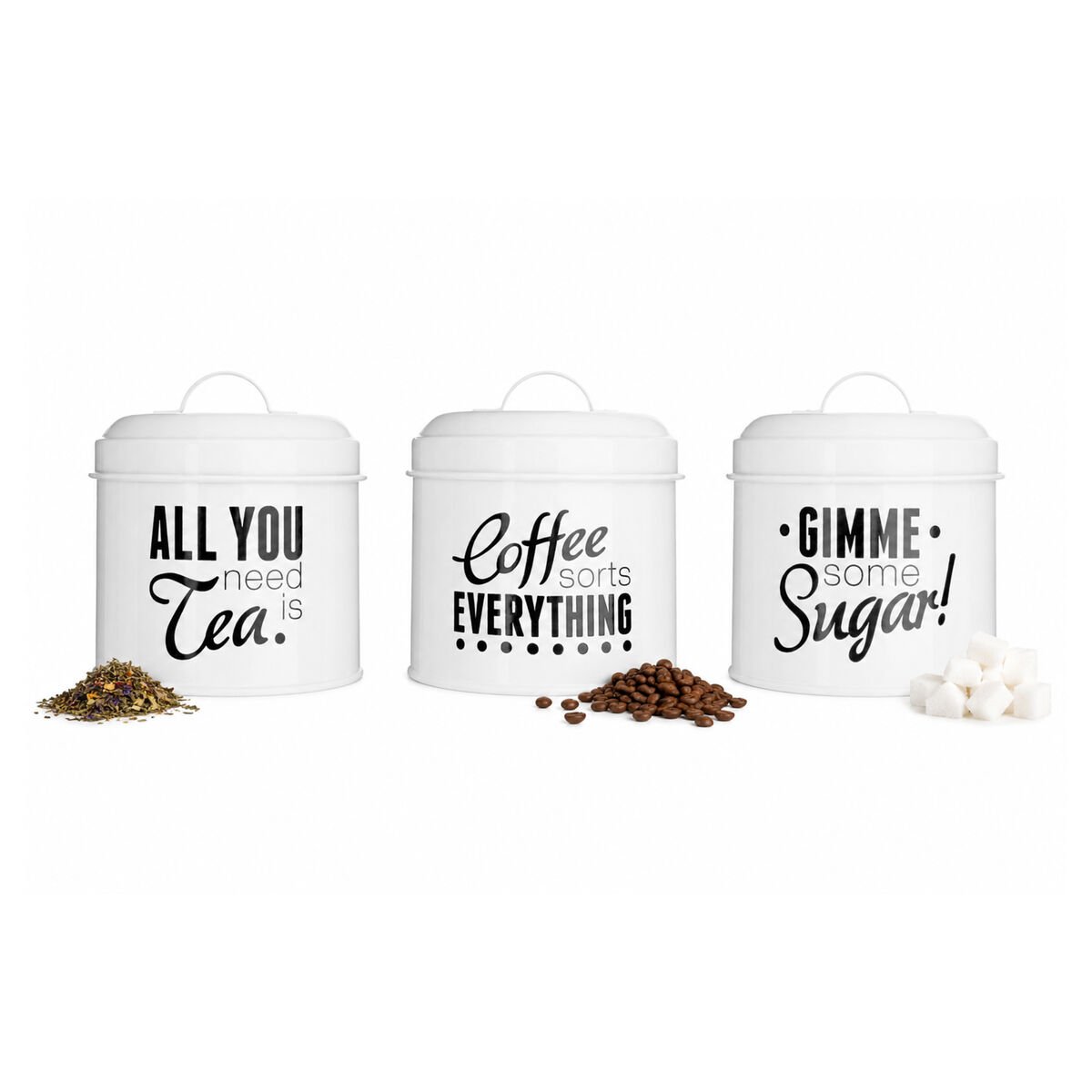 Orsina Pun and Games Set Of 3 Round Canisters