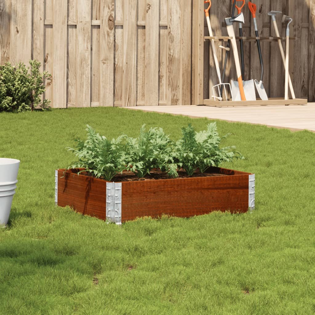 Walplus Wood Garden Planter - Brown - 80 x 60 x 21.5 cm