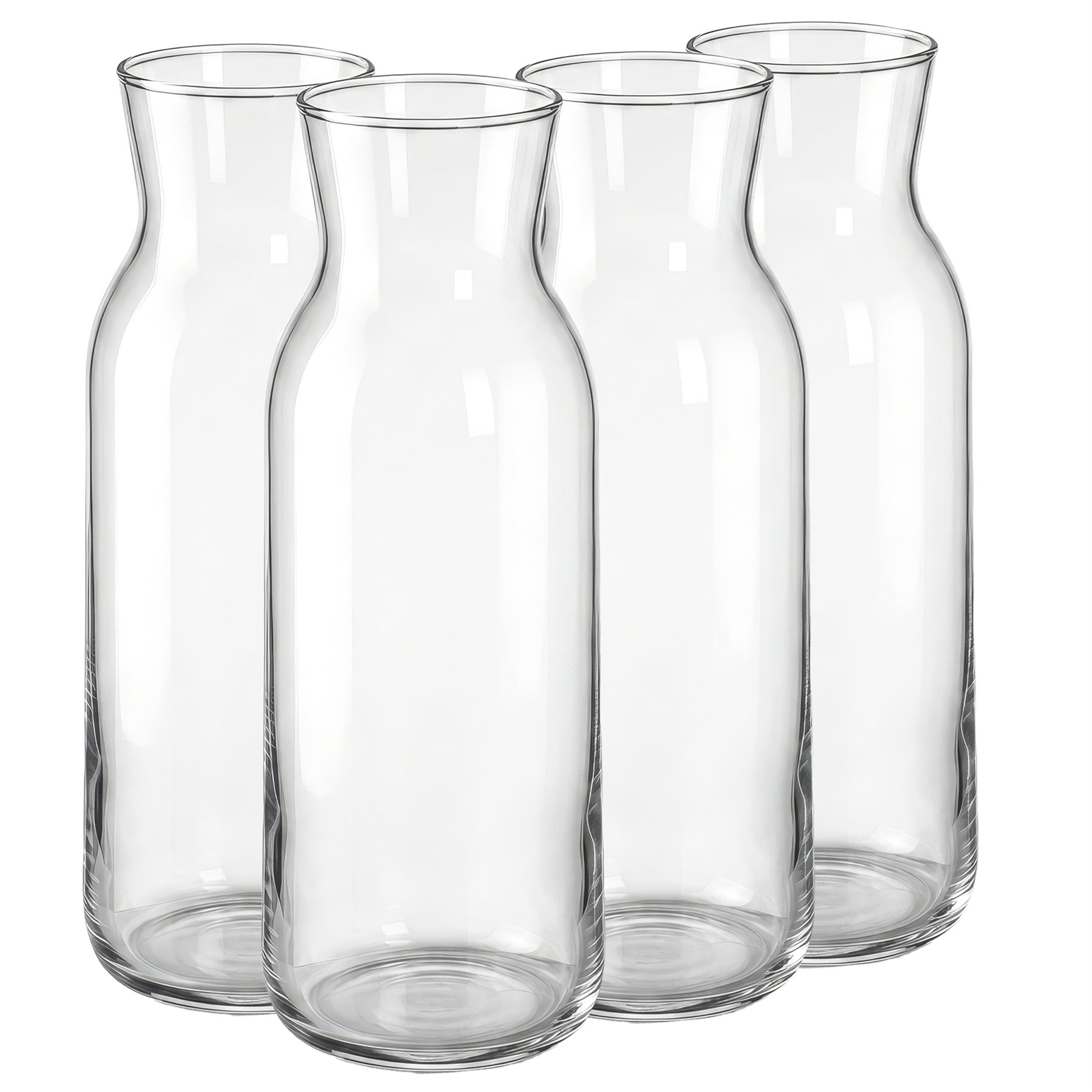 Argon Tableware Brocca Glass Carafes with Silicone Lids - 1.2 Litre - Pack of 4