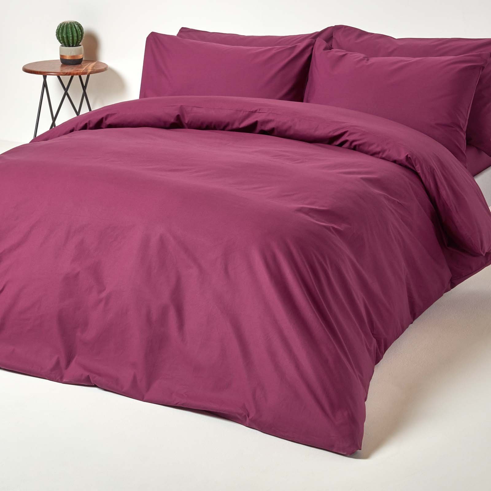 Homescapes Egyptian Cotton Burgundy Bedding Set - Double