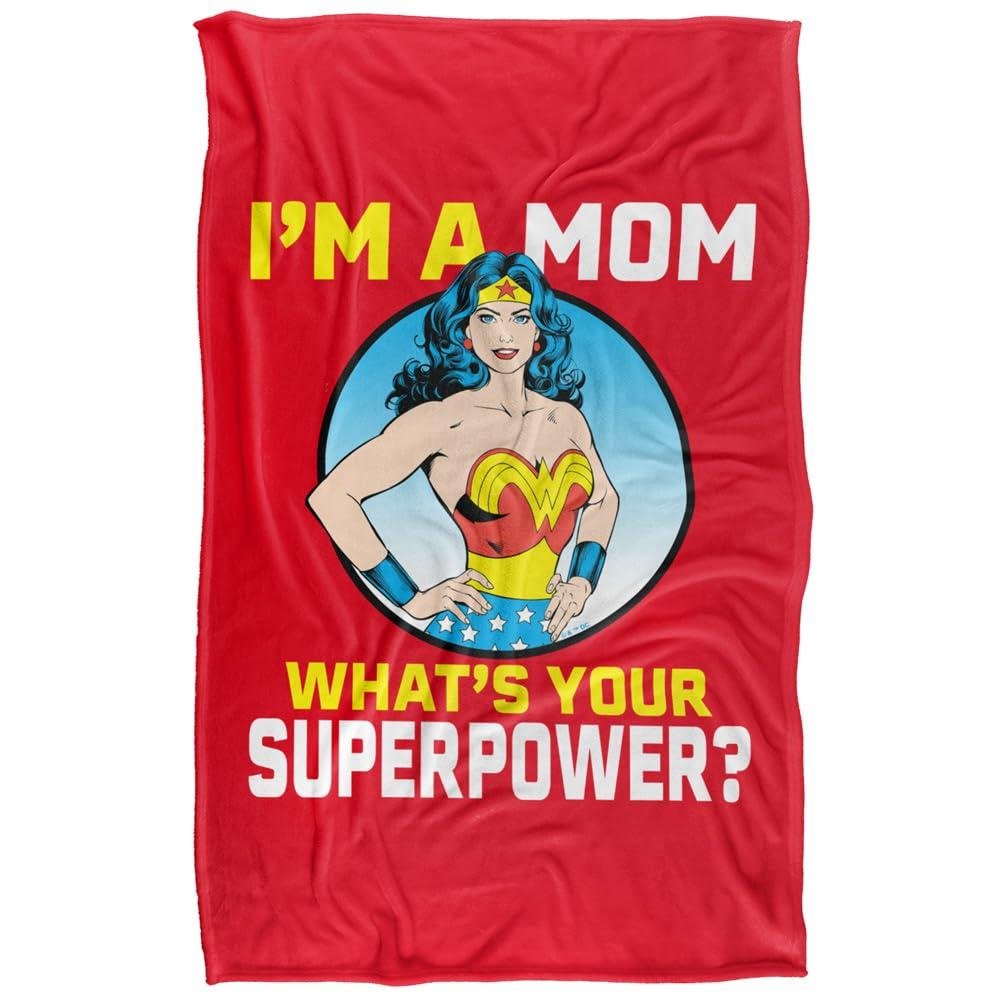 Wonder Woman What'S Your Superpower Mothers Day Red Blanket - 152cm x 127cm