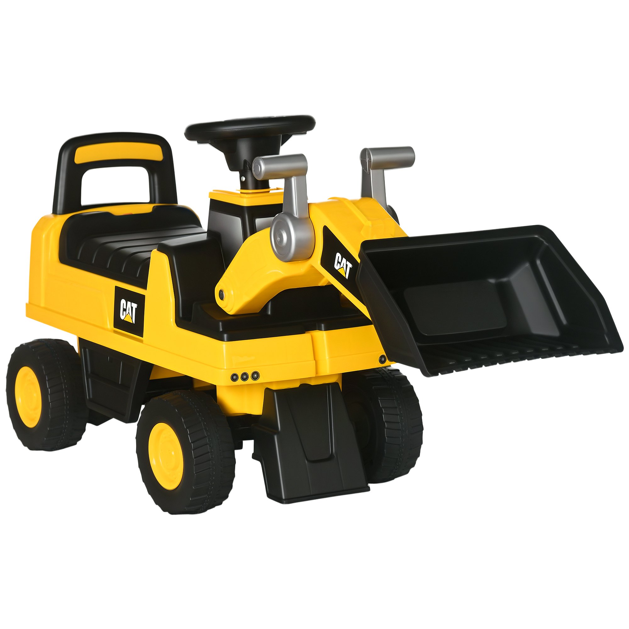 HOMCOM CAT 18 Months to 3 Years Bucket Ride On Digger – Yellow