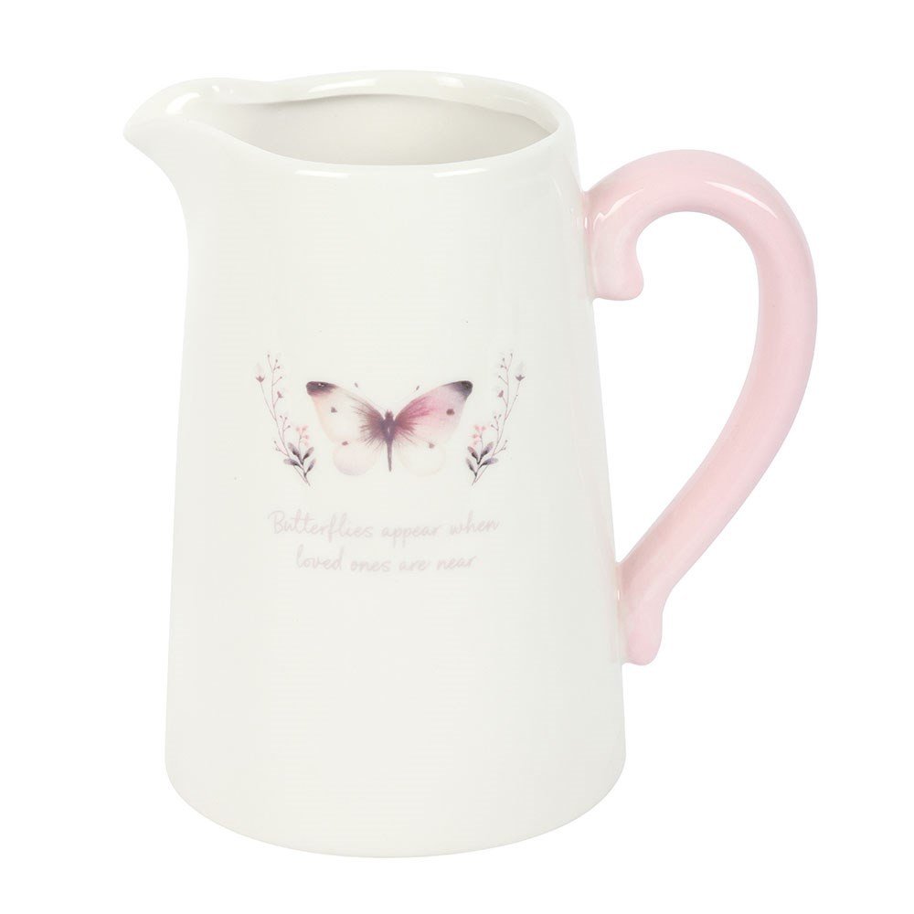 Something Different Butterfly Flower Jug - White & Pink