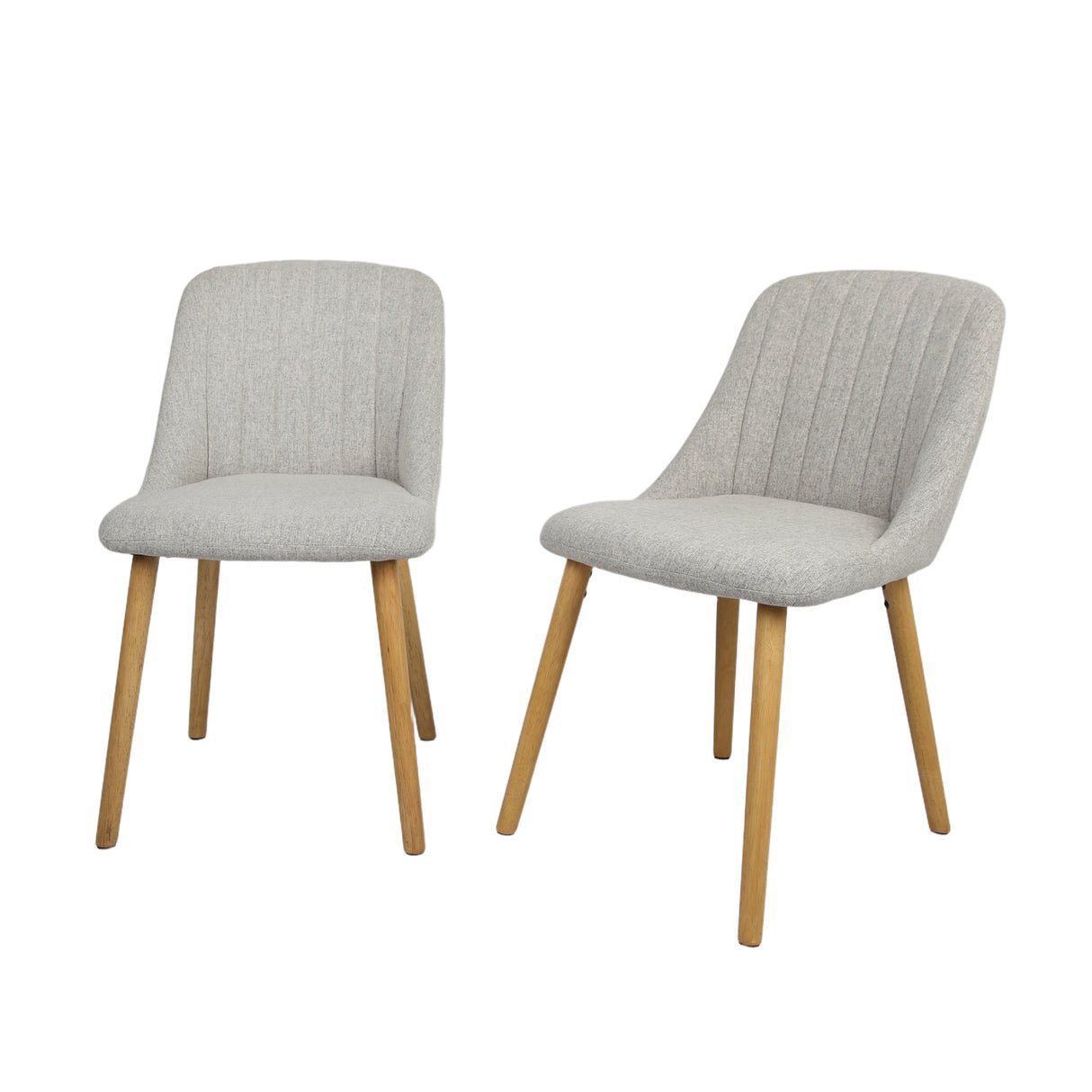 HomeGardenDirect Emilia Textured Linen Dining Chair Set of 2 - Grey