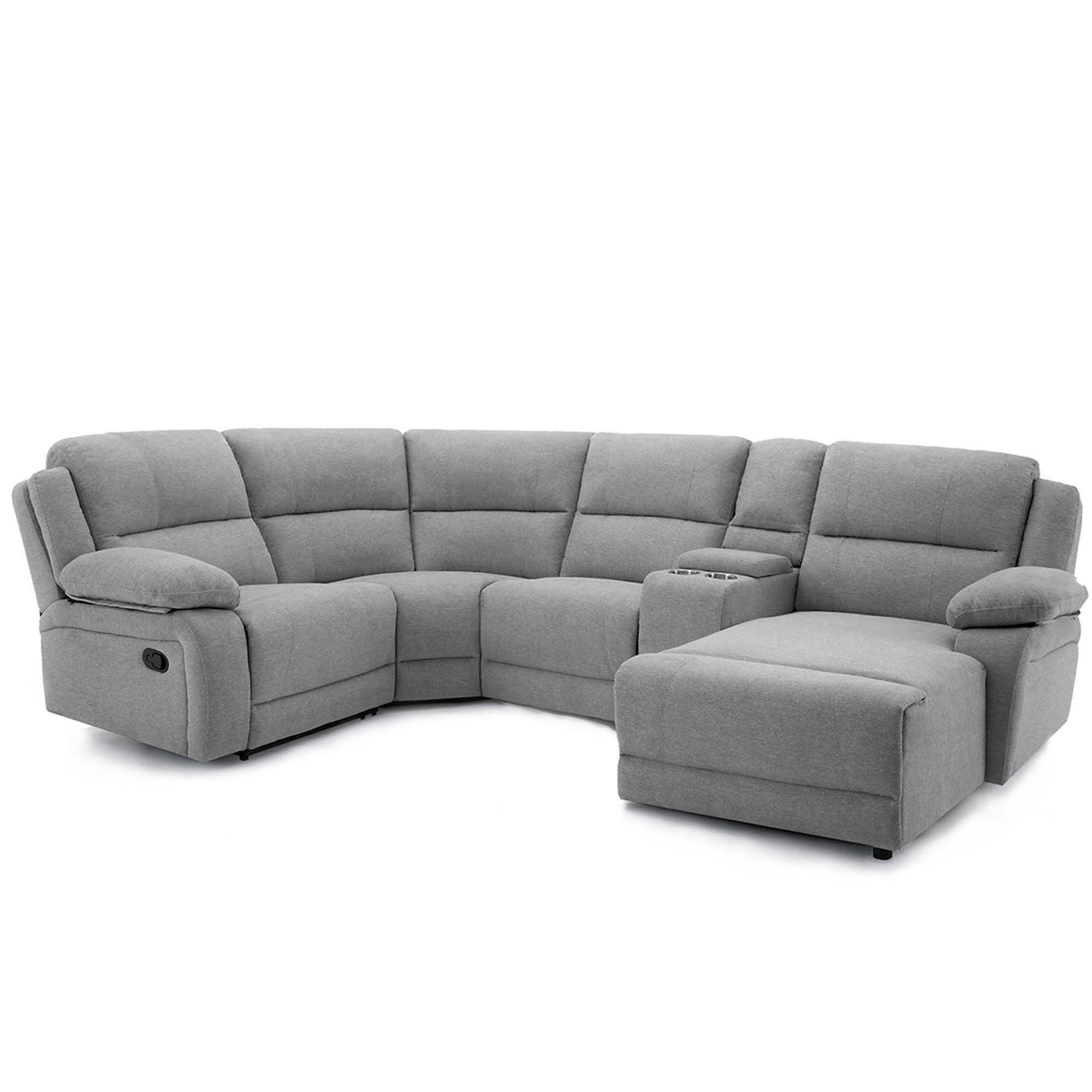 Furniture Online Dublin Corner Recliner 4 Seater Linen Sofa – Light Grey