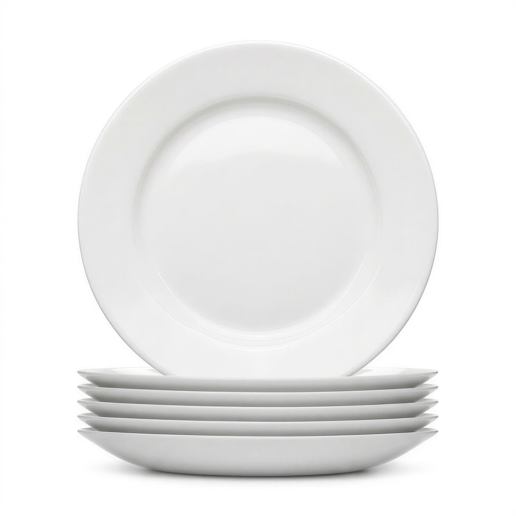 Argon Tableware Round Opalware Dessert Plates - Pack of 6