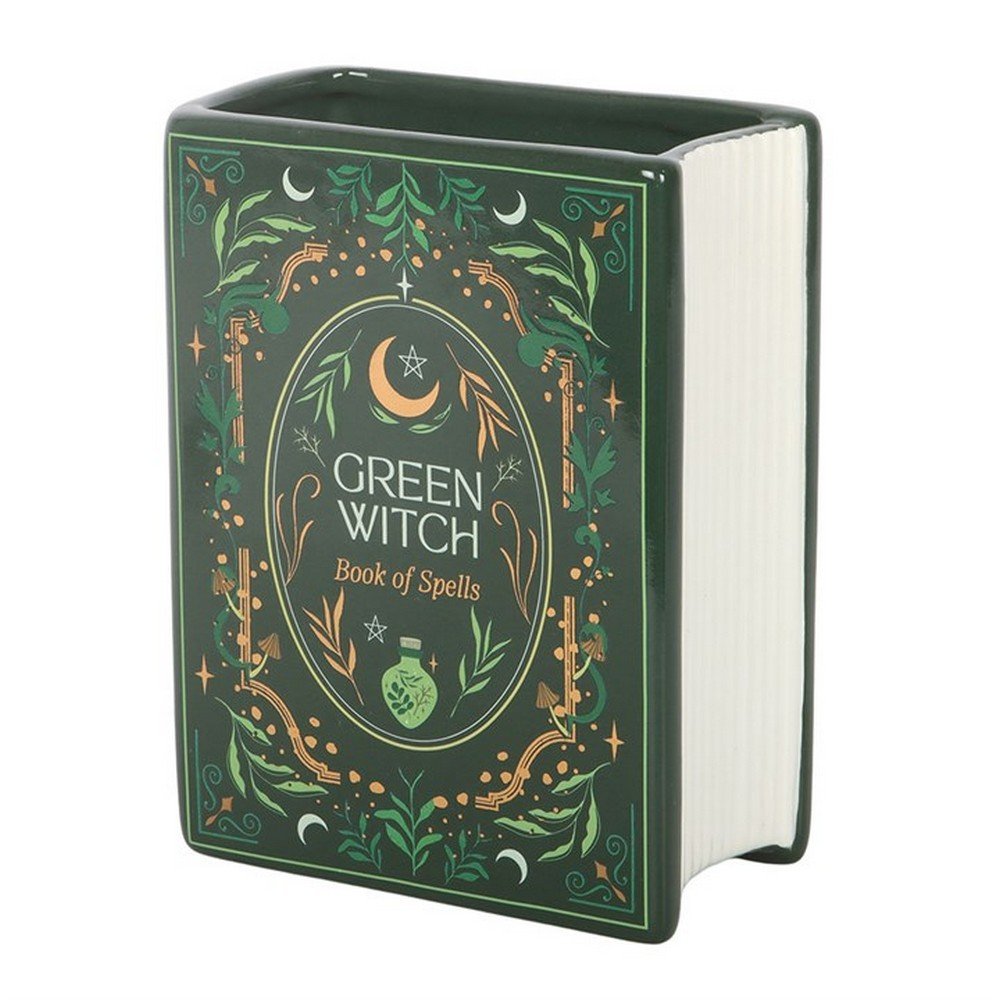 Something Different Green Witch Book Vase - Green
