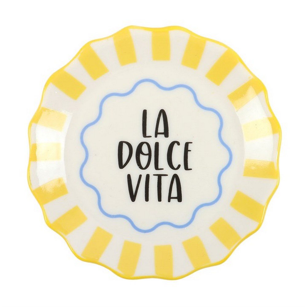 Something Different La Dolce Vita Contrast Striped Trinket Dish - Yellow & White