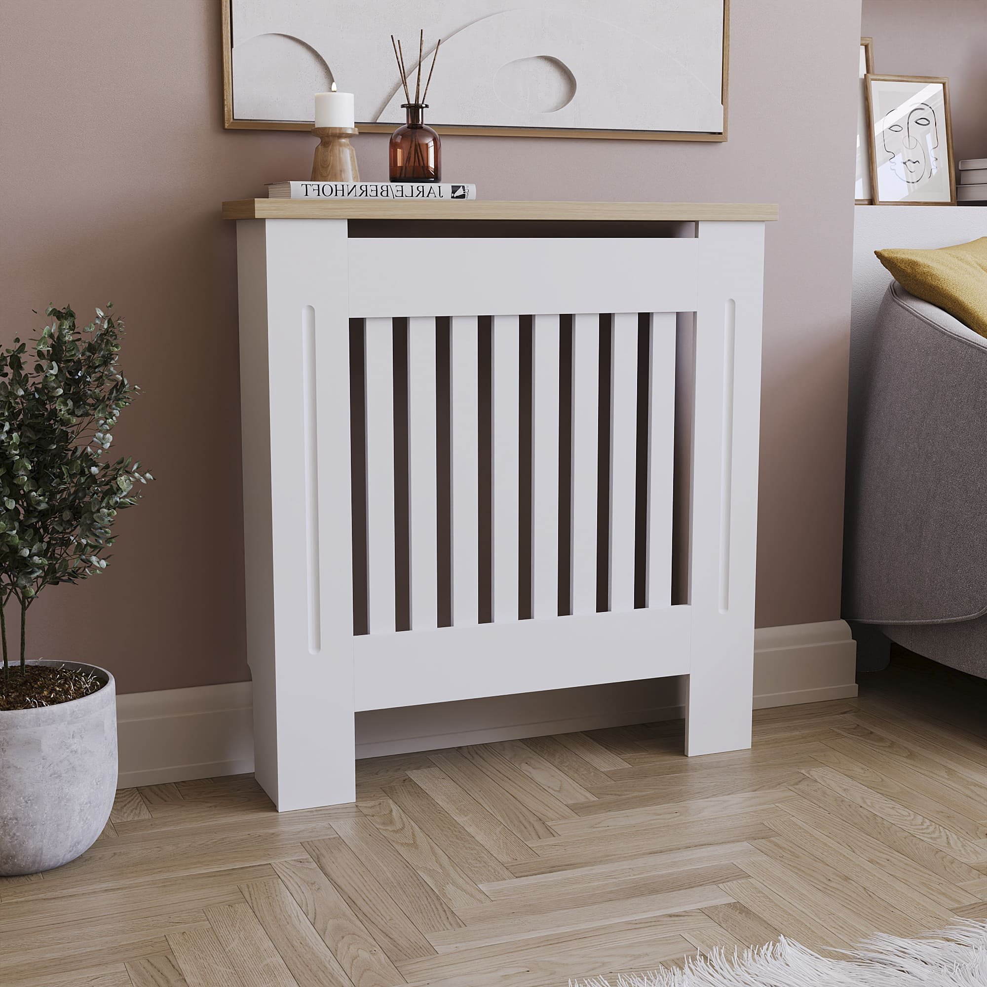 Vida Designs Arlington Small Radiator Cover - White