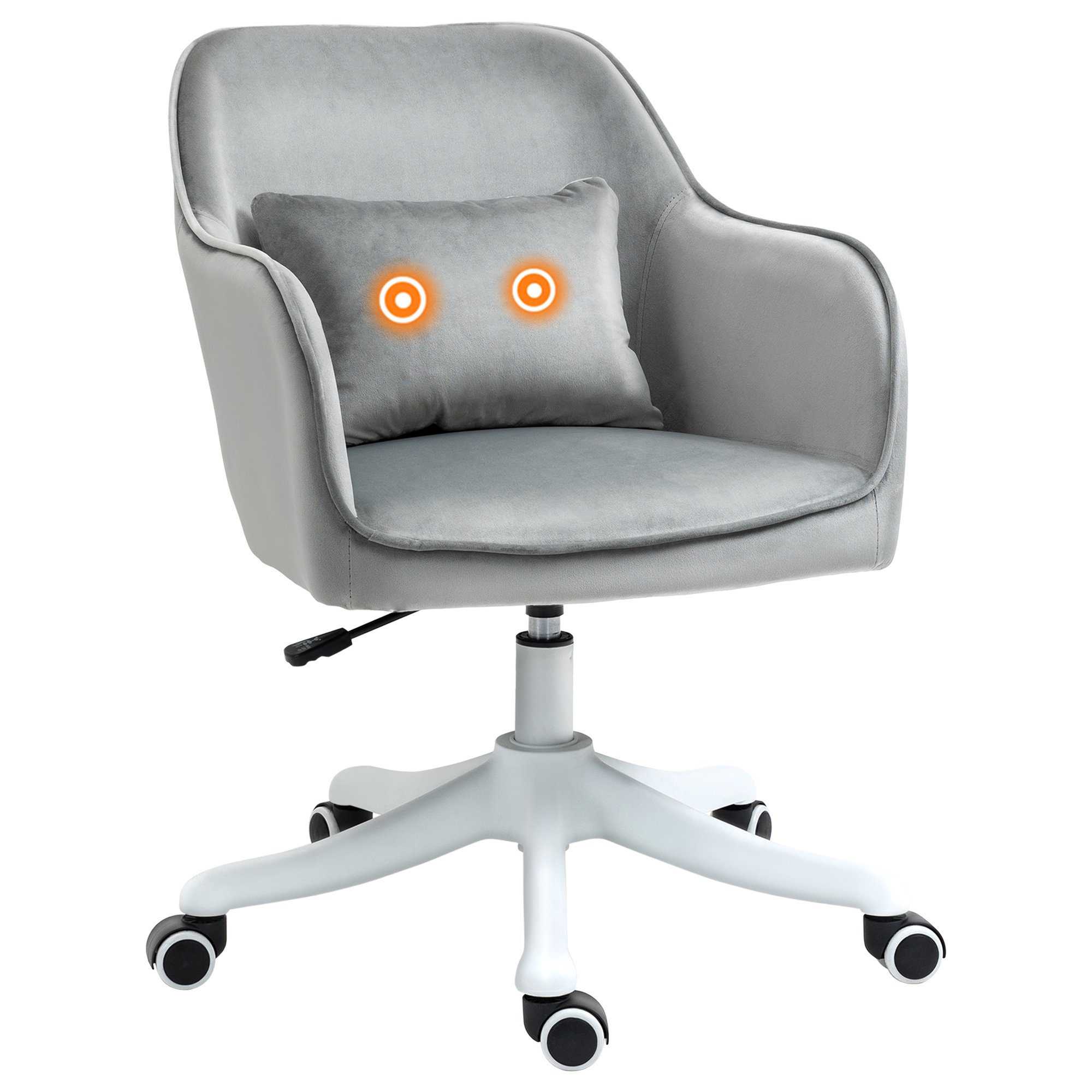 Vinsetto Makeup Vanity Chair with Massage Lumbar Pillow - Grey