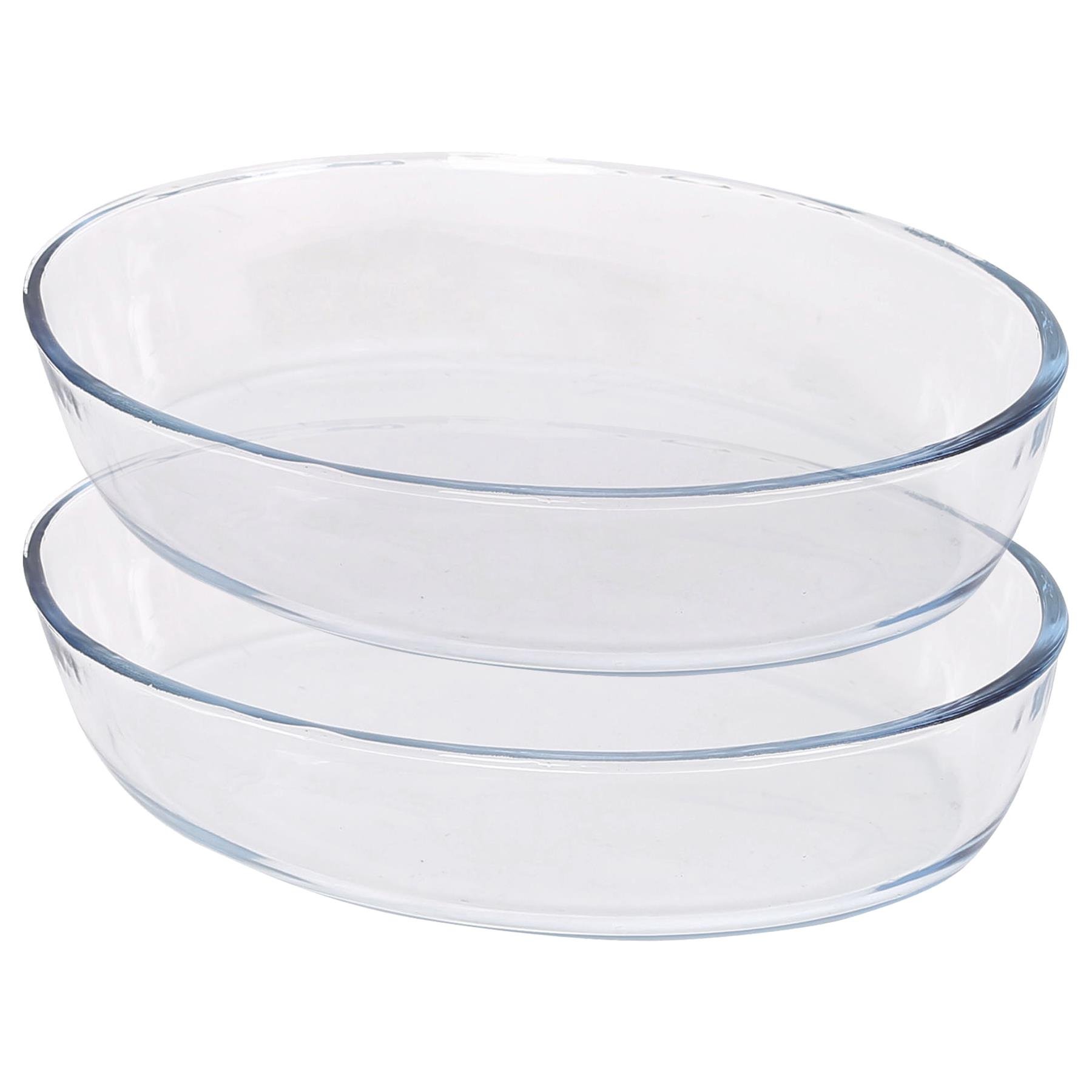 Argon Tableware Oval Glass Oven Dishes - 35cm x 24cm - Pack of 2