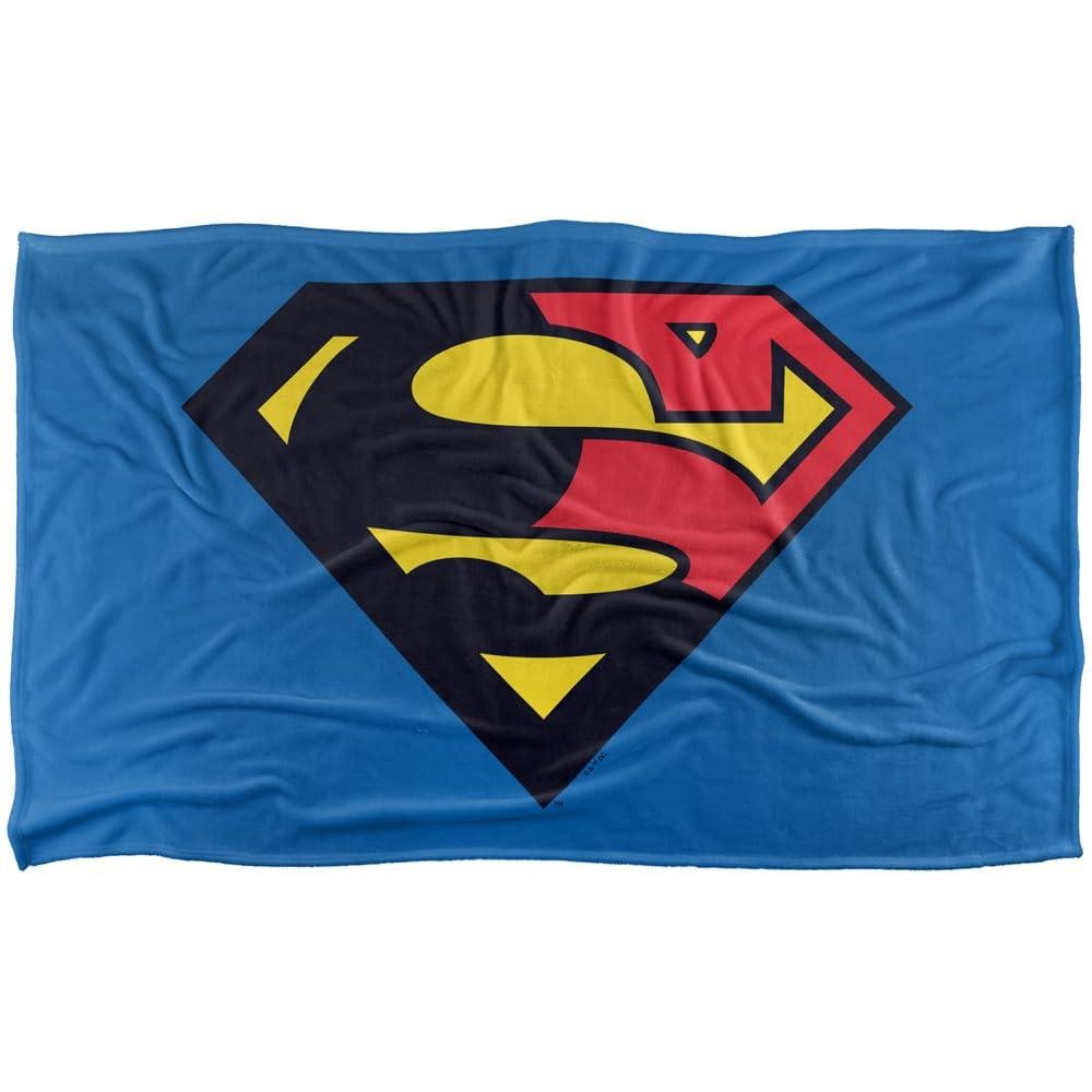 Superman 1993 Shield Soft Touch Black & Red Blanket - 127cm x 152cm