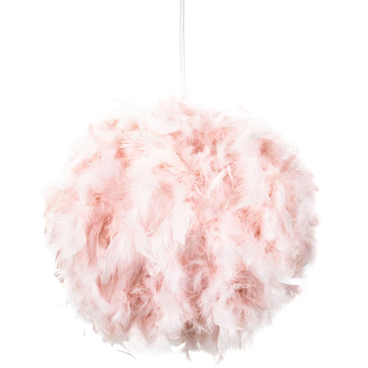 Happy Homewares Pink Genuine Feather Decorated Pendant Shade - 25cm