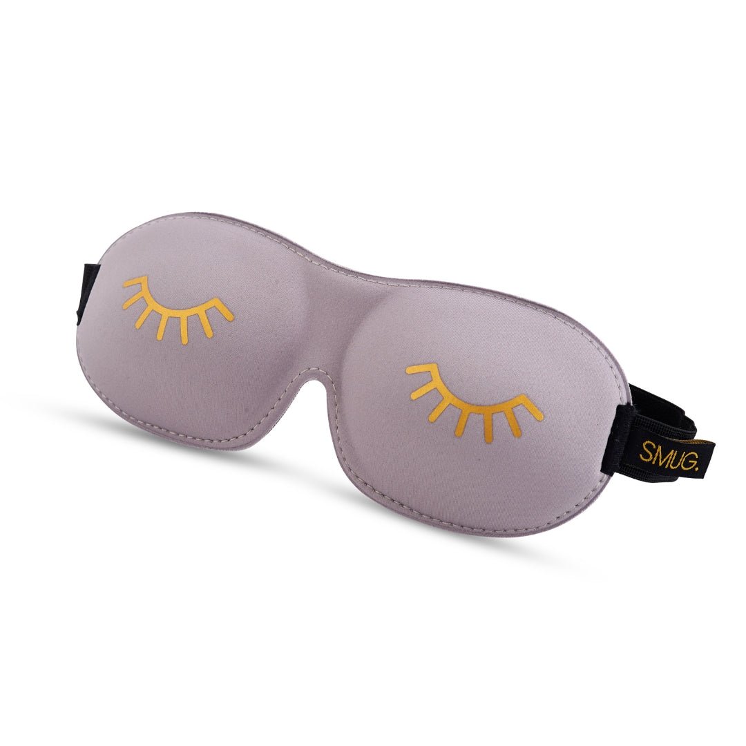 SMUG Contoured 3D Blackout Sleep Mask - Grey Wink Print