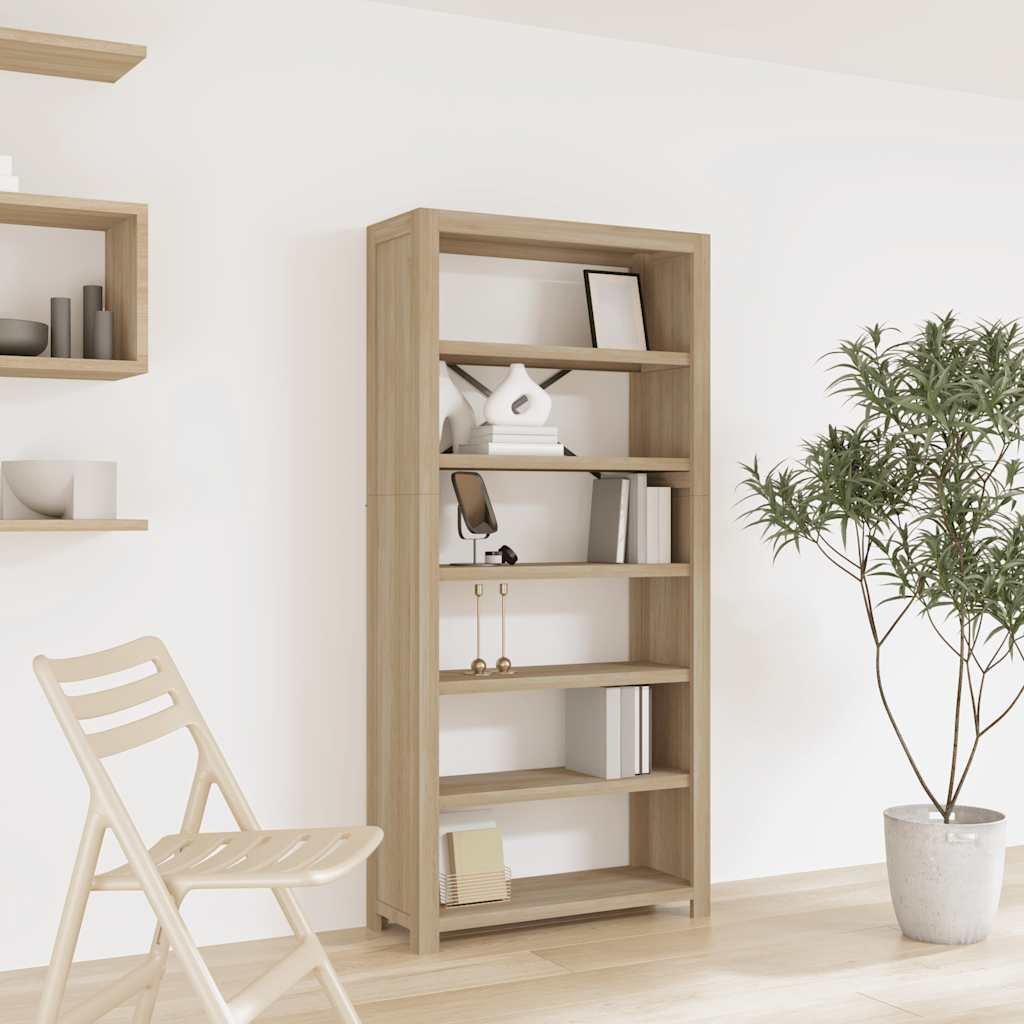 Walplus 6 Tier Solid Wood Bookcase - Brown - 80 x 30 x 170 cm