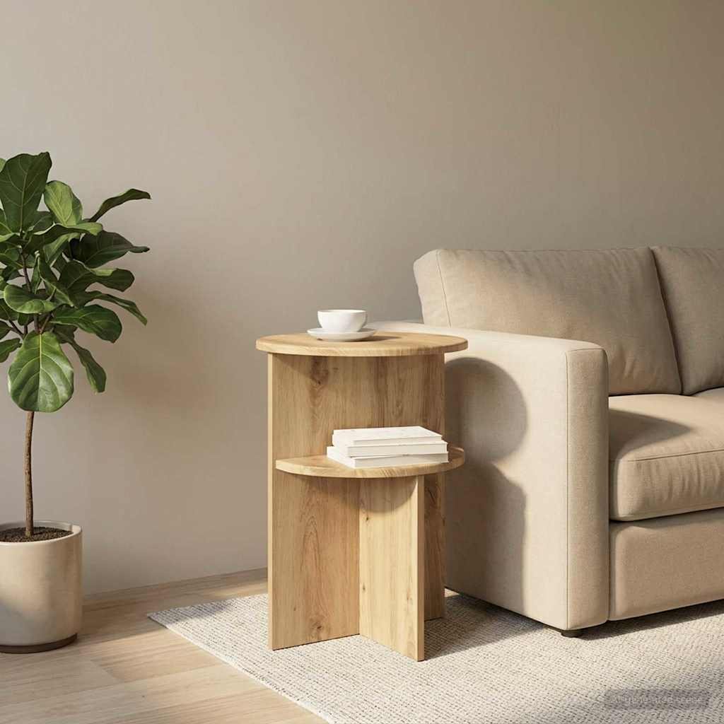 Walplus Side Table Engineered Wood - Artisan Oak - 39.5 x 55 cm