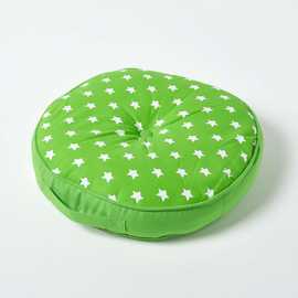 Homescapes Stars Round Floor Cushion - Green
