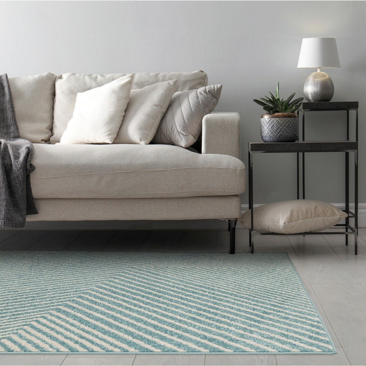 Mega Flooring Blue Modern Geometric Rug - 120 x 170cm