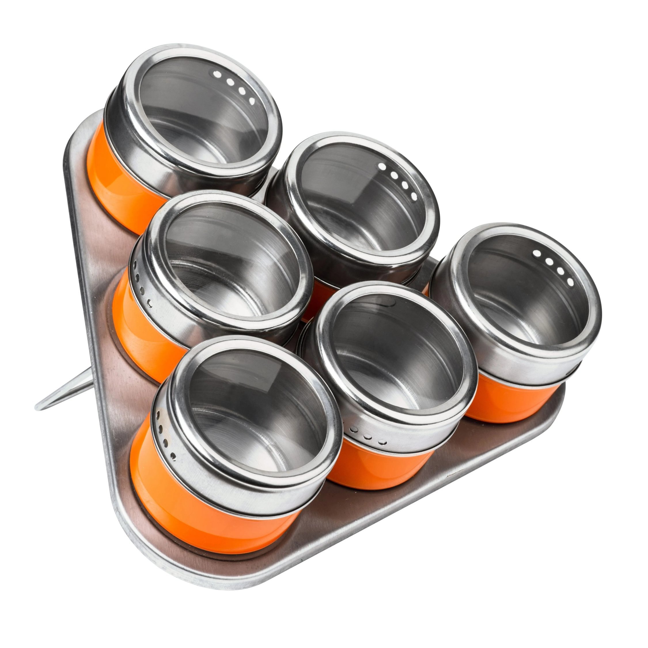 Orsina Magnetic Spice Jars With Triangular Tray – Orange