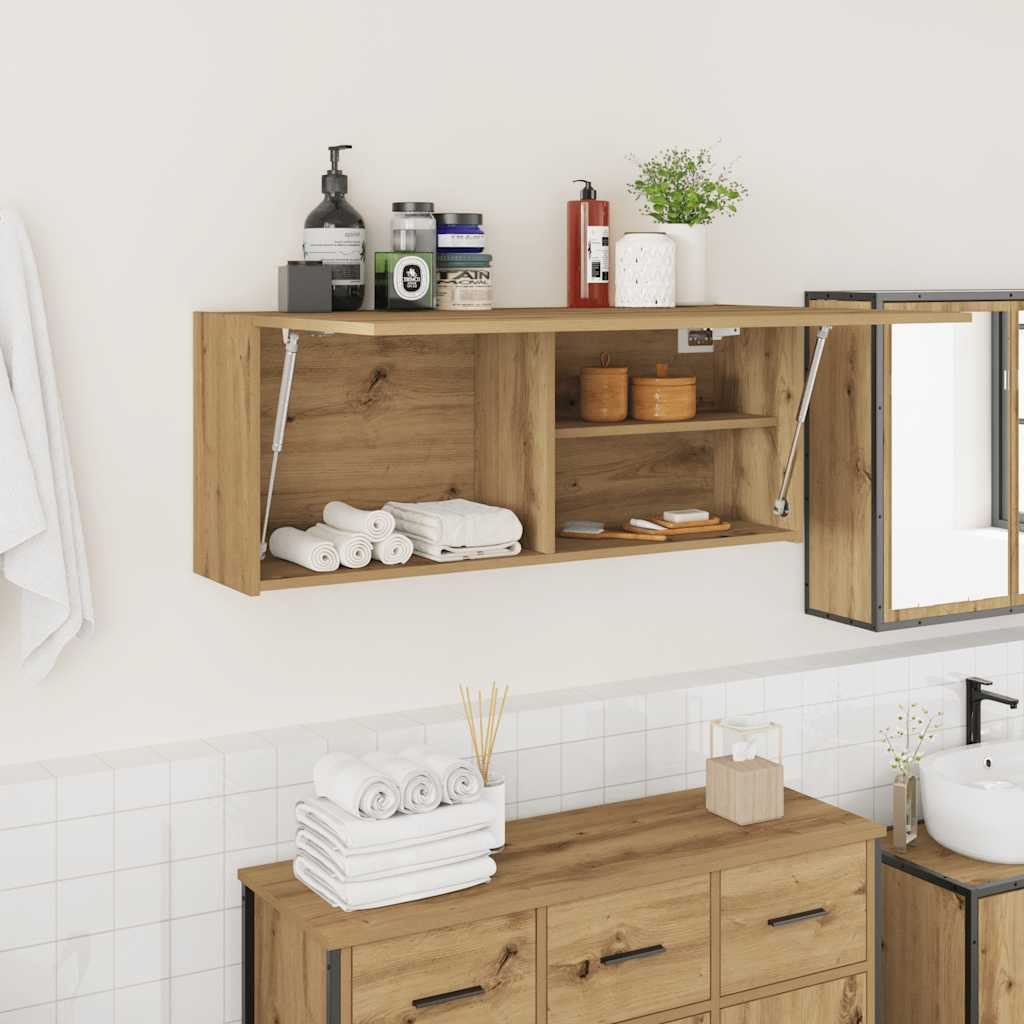 Walplus Engineered Wood Bathroom Wall Cabinet - Artisan Oak - 100 x 25 x 40 cm