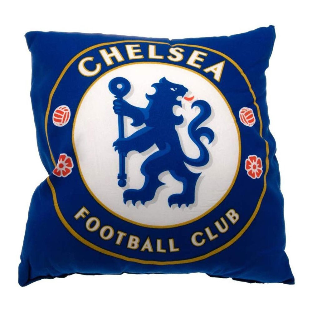 Chelsea FC Official Football Crest Cushion - Blue & White