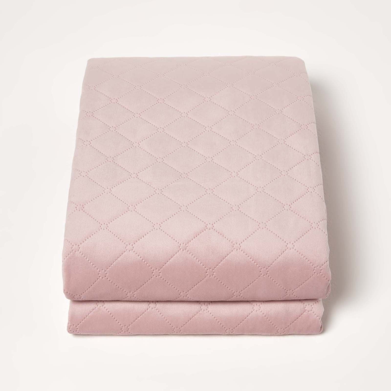 Homescapes Diamond Quilted Throw - 150 x 200 cm - Pink