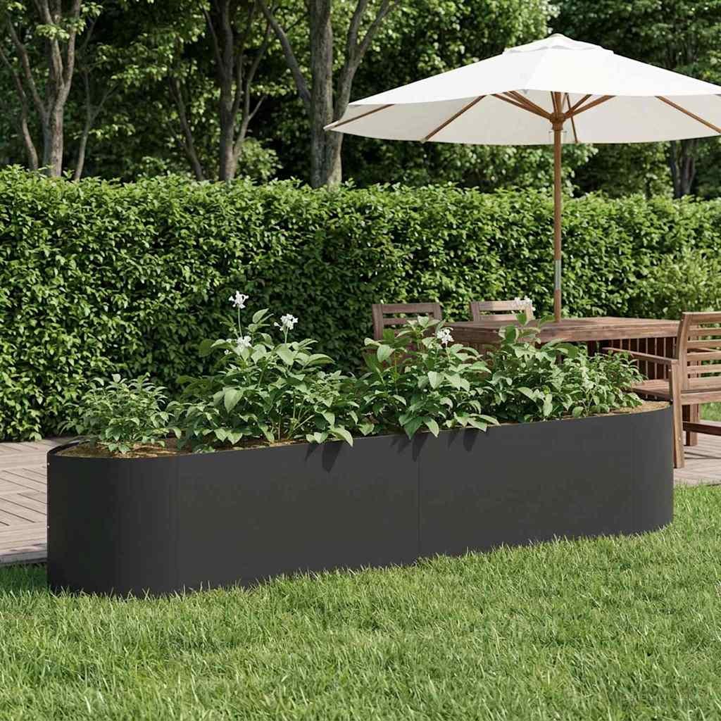 Walplus Steel Raised Garden Bed - Black - 220 x 40 x 40 cm