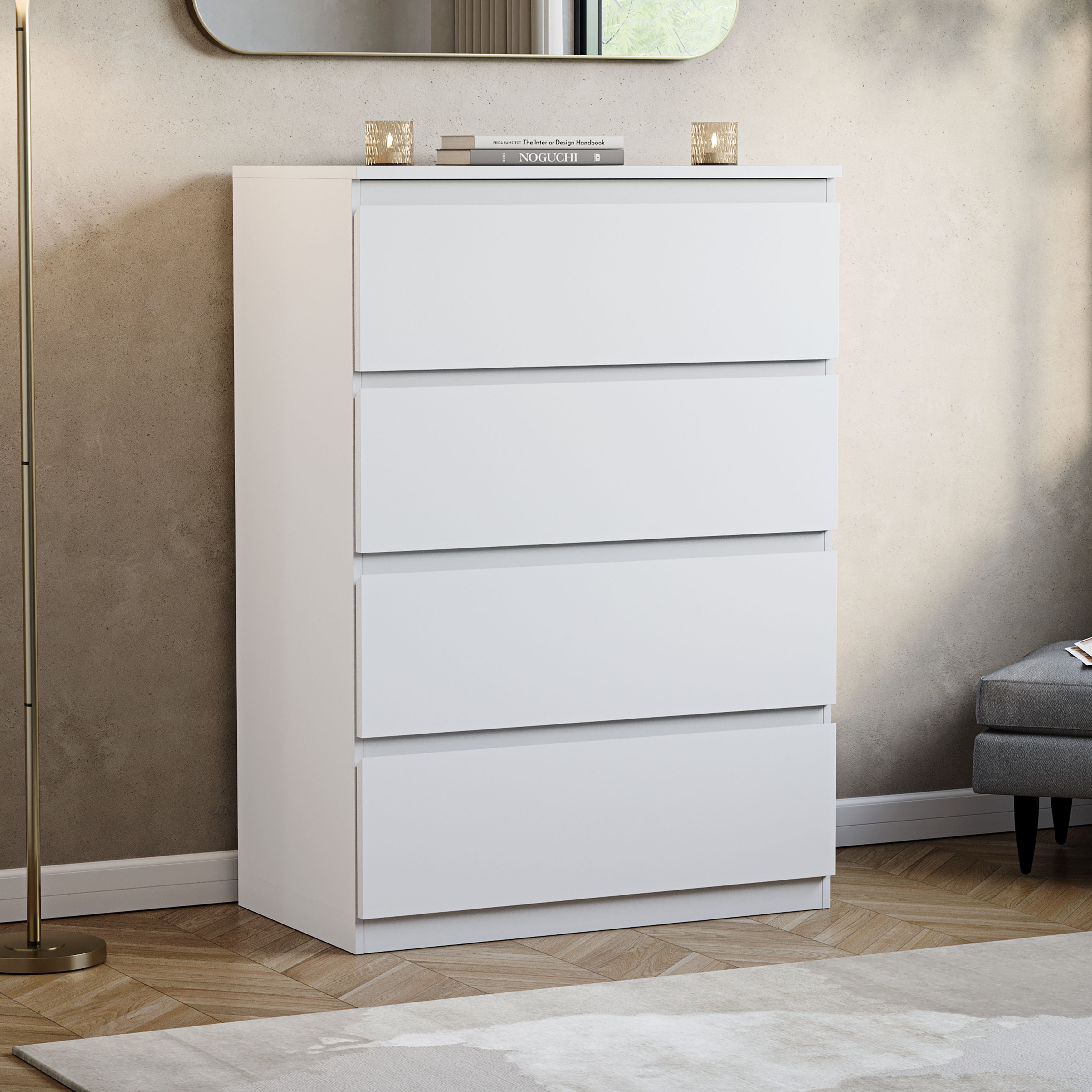 Vida Designs Denver 4 Drawer Chest - White