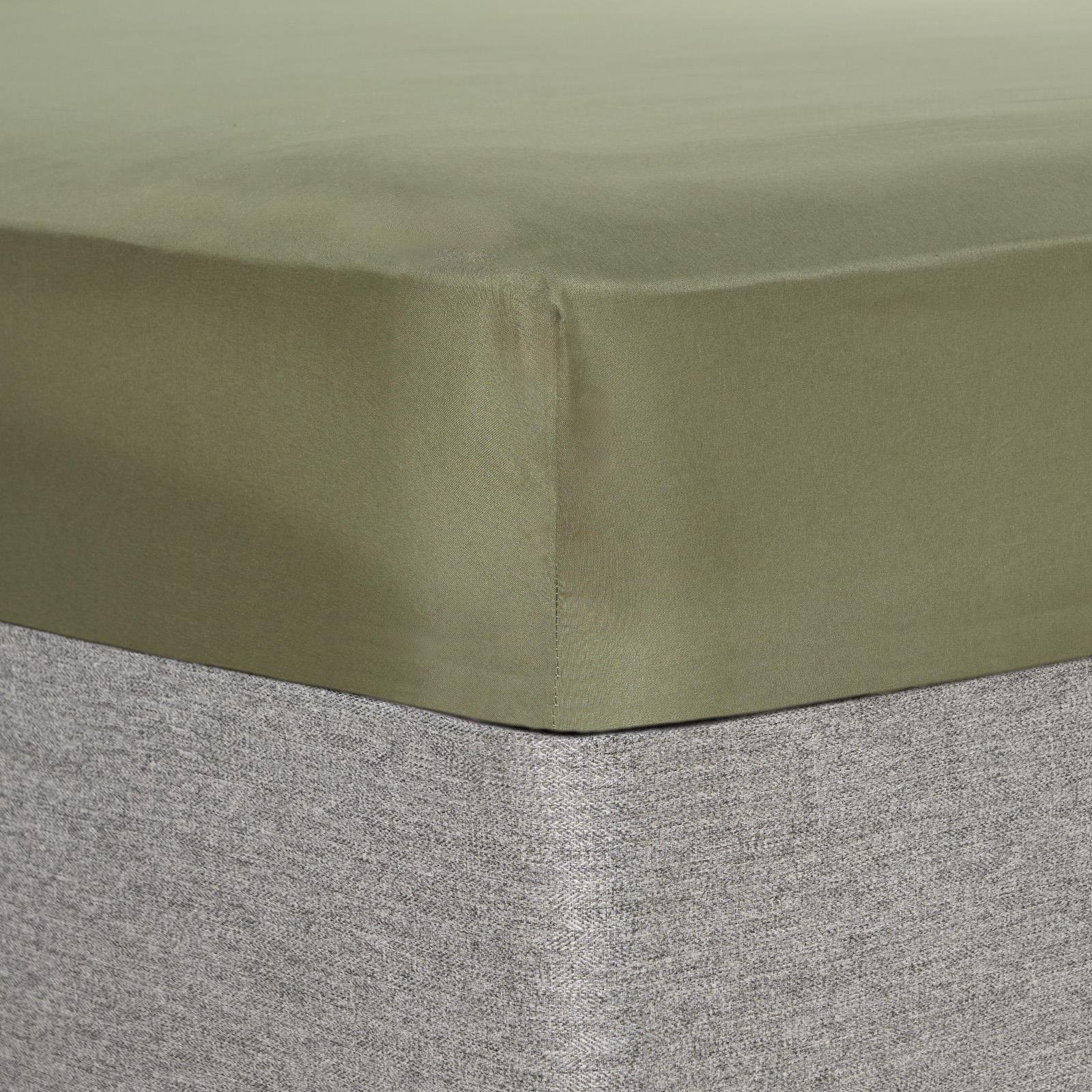 OHS Plain Dyed Microfibre Fitted Bed Sheet Woodland Green - Single
