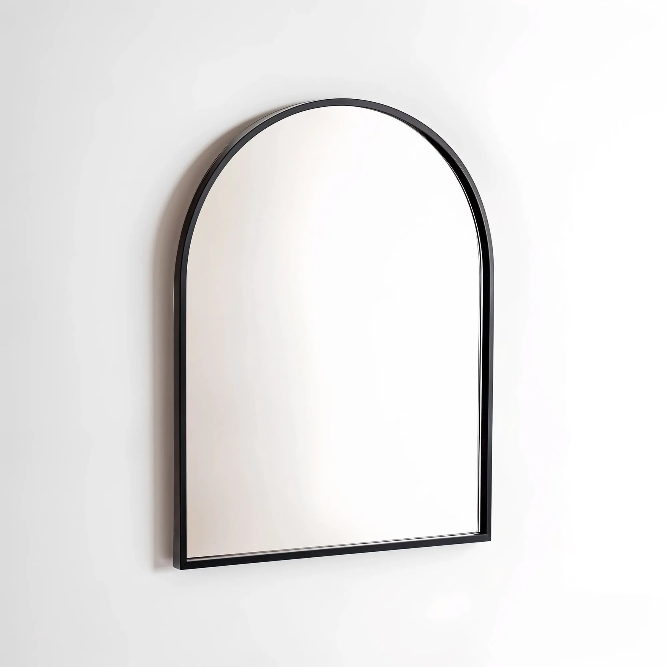 Orsina Trento Frame Arch Wall Mirror – Black and Silver