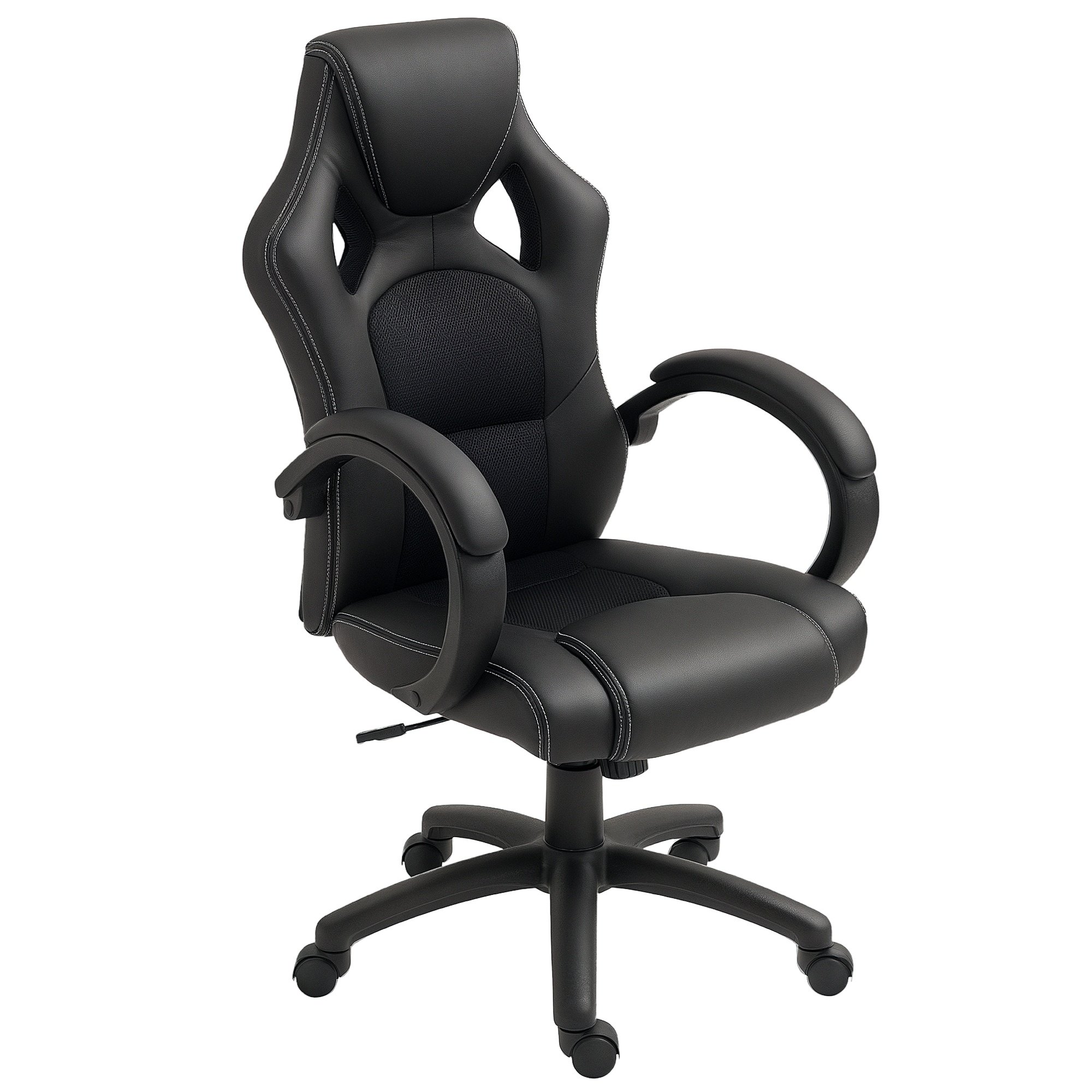 Vinsetto Faux Leather Swivel Computer Racing Gamer - Black