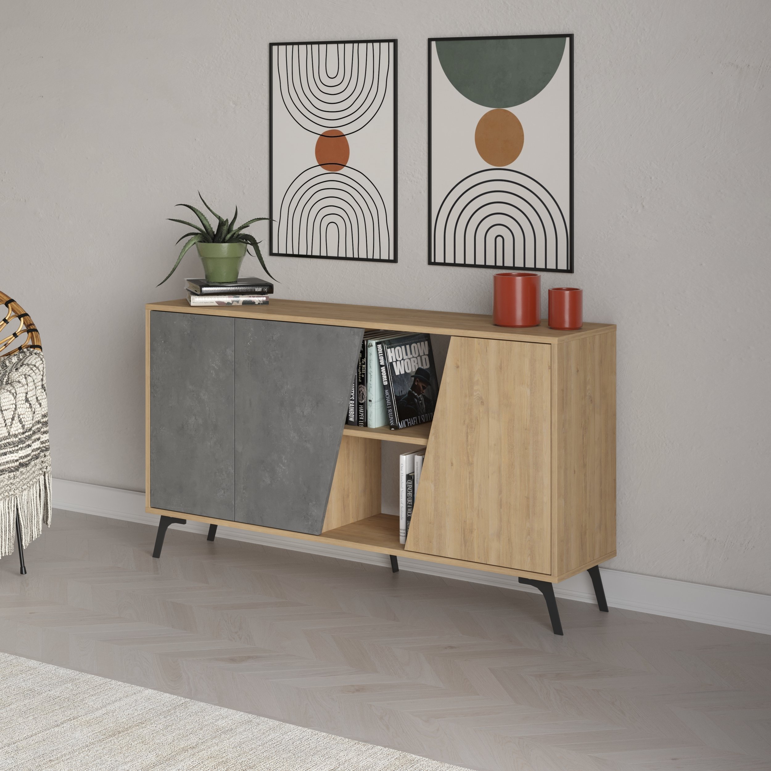 Decortie Fiona 3 Door Sideboard - Oak