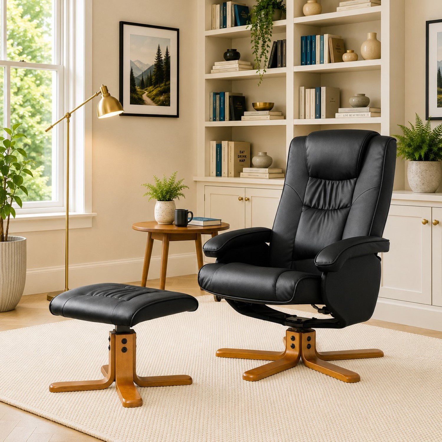 Artemis Home Severn Swivel Recliner with Massage and Heat - Black