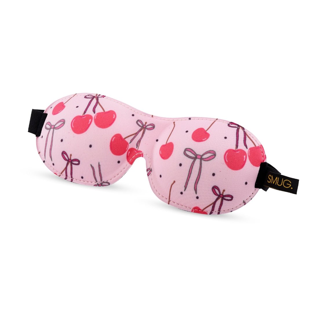 SMUG 3D Contoured Blackout Sleep Mask - Pink Cherries Print
