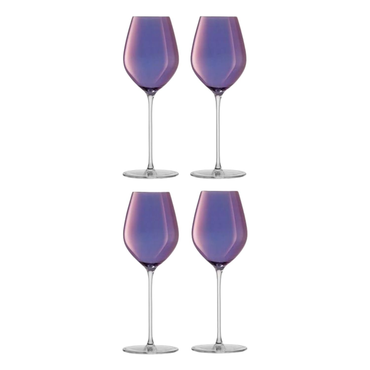 LSA International Aurora  285ml Champagne Tulip Glass Set of 4 - Violet