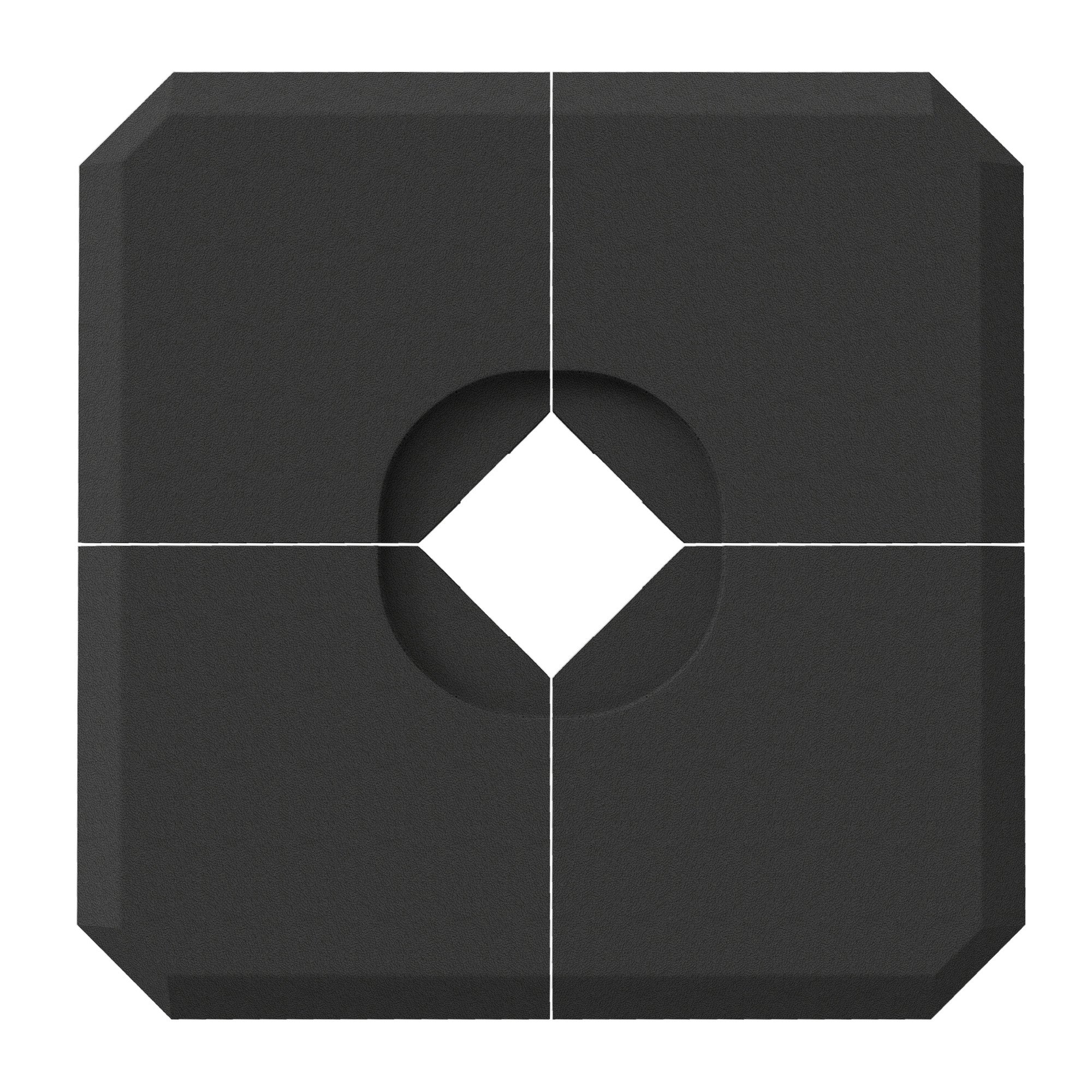 Outsunny Set of 4 HDPE Parasol Base Weights – Black