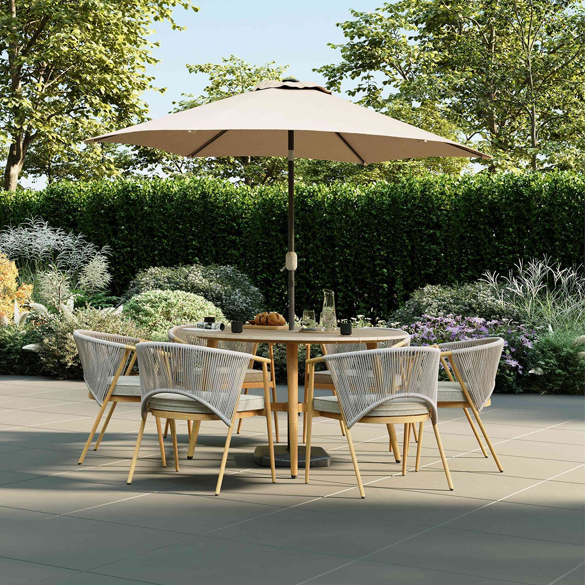Charles Bentley Almada 6 Seater Dining Set