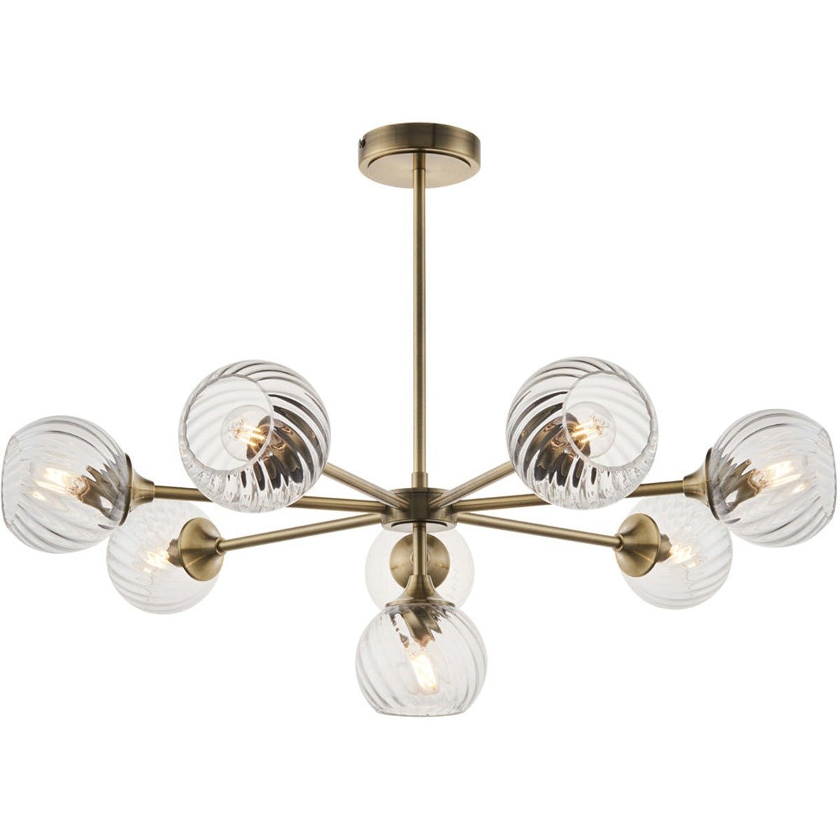 Loops Direct Steel Glass Pendant - Antique Brass