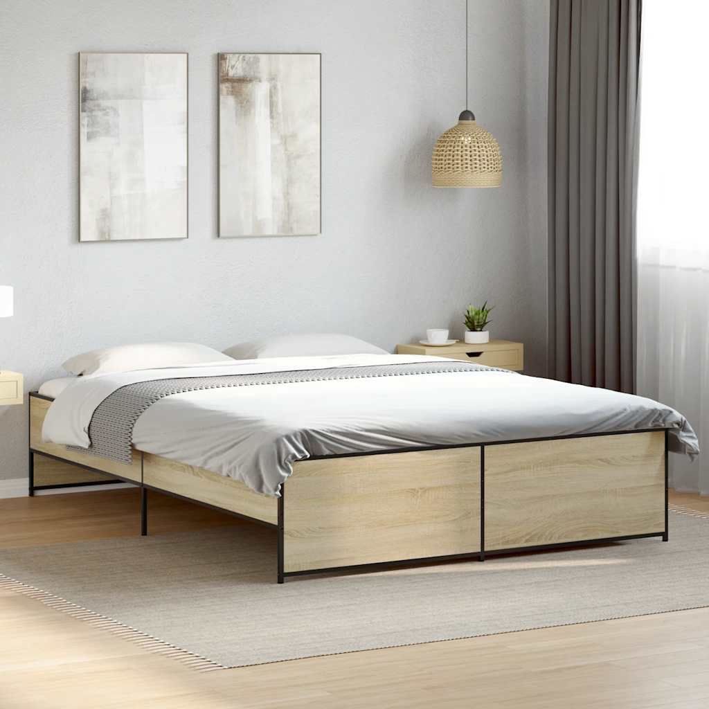 Walplus Solid Pine Small Single Bed Frame Wooden Slats - Brown