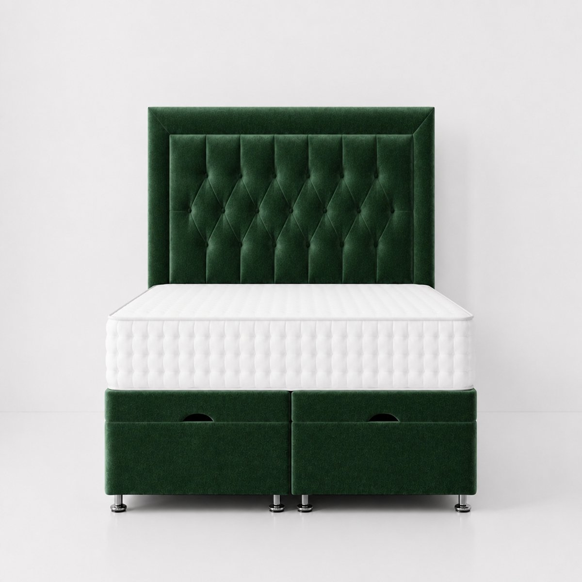 Comfy Deluxe Cassie 4ft Small Double  End Lift Ottoman Bed Set - Green