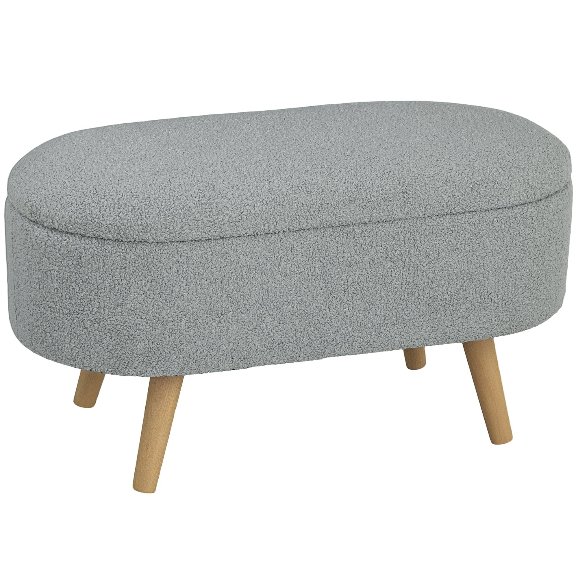HOMCOM Ottoman Storage Bench with Storage and Lid - Charcoal Grey