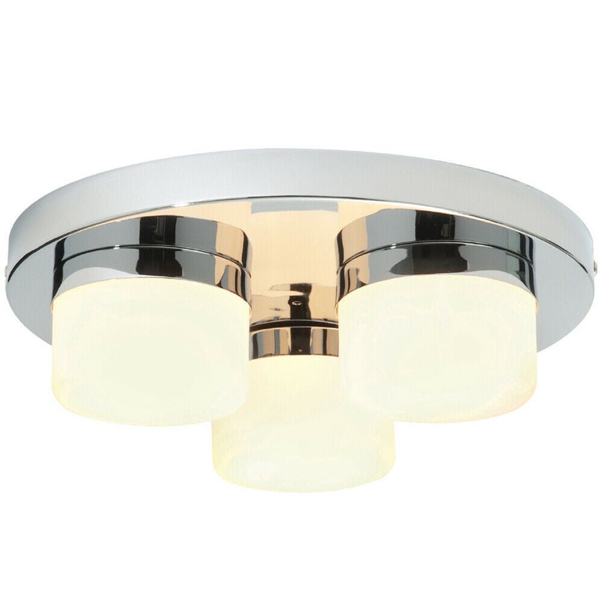Loops Direct Steel and Glass Ceiling Light - Chrome Matt Opal