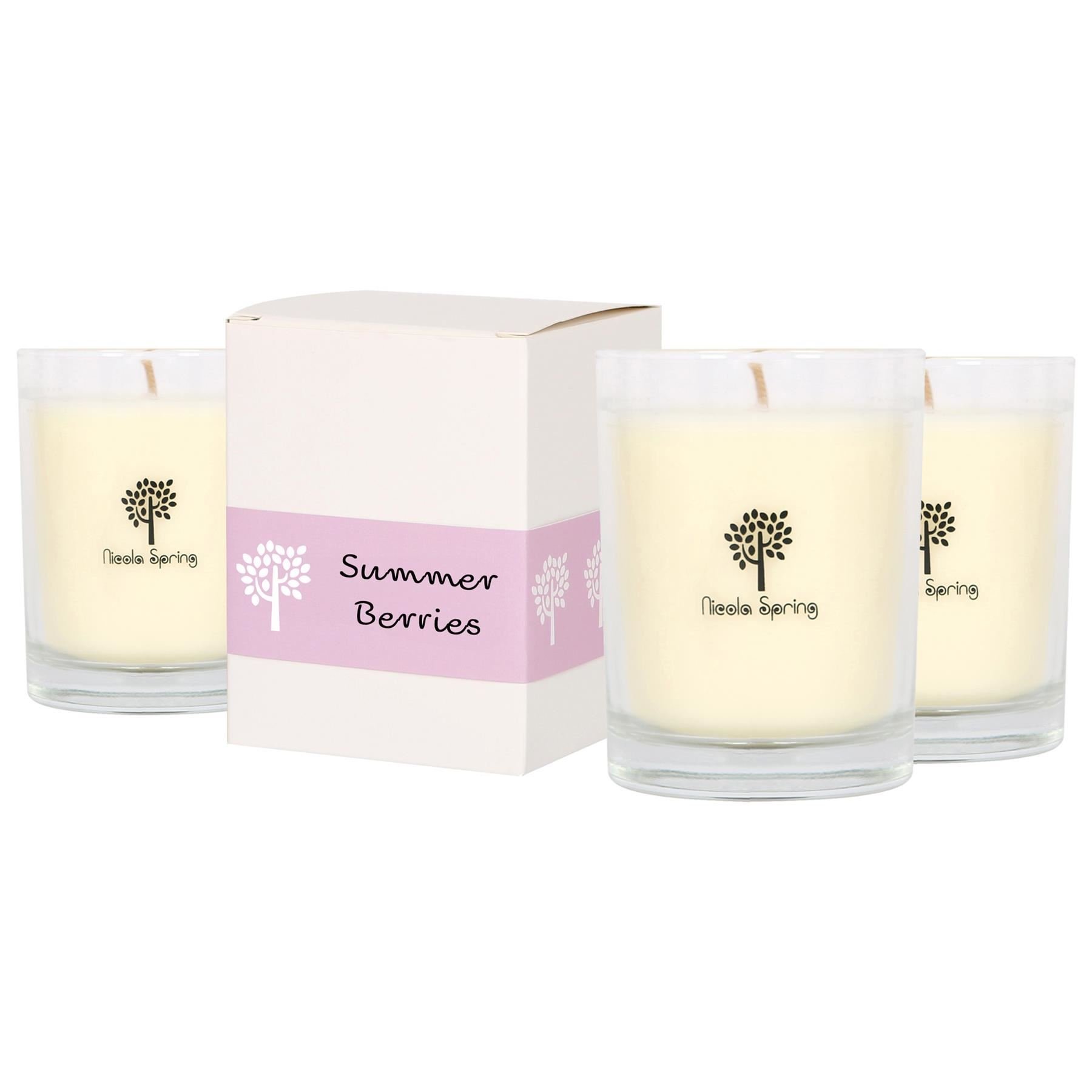 Nicola Spring 160ml Soy Wax Scented Candles Pack of 3 - Summer Berries