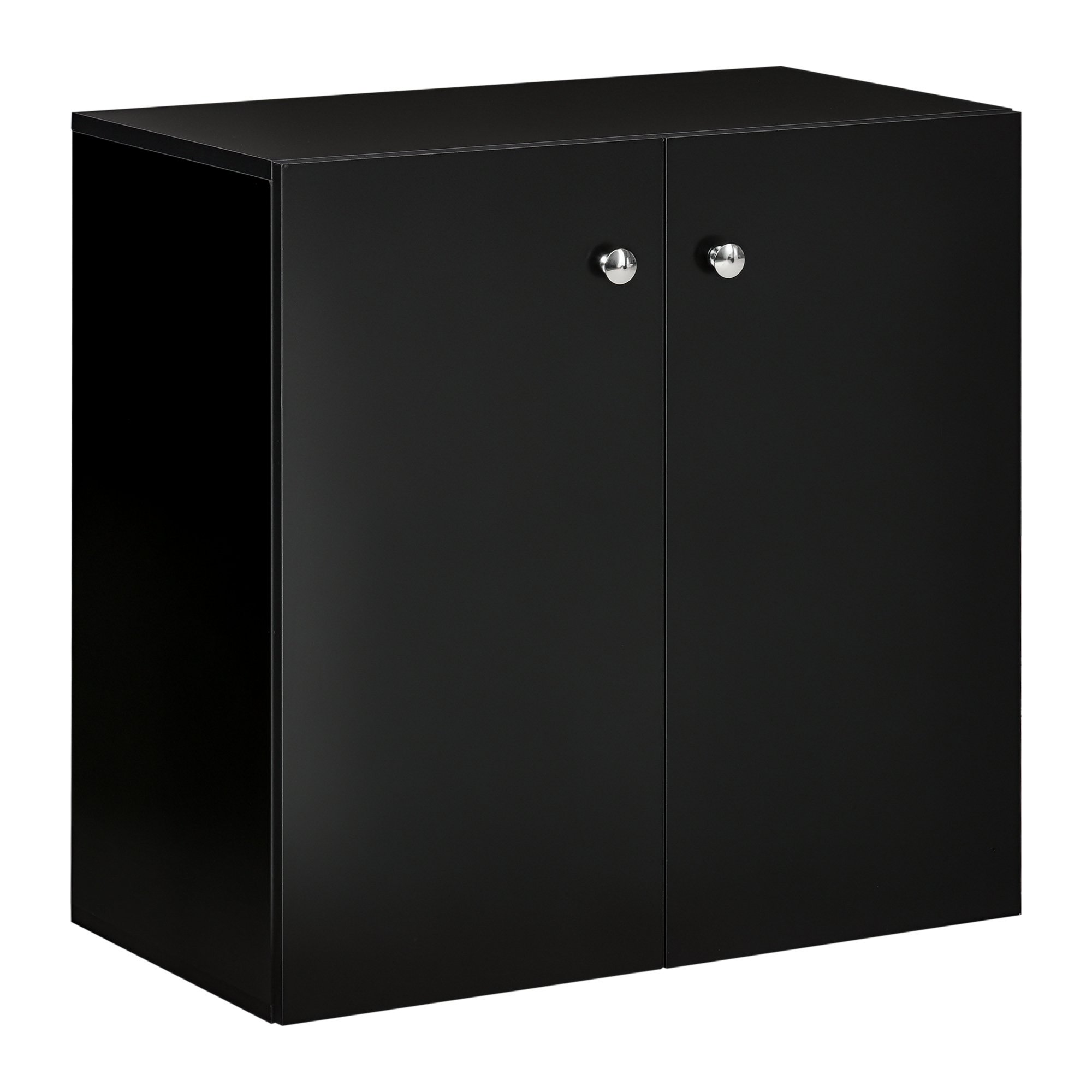HOMCOM Wooden Freestanding Storage Sideboard with 2 Shelves - Black
