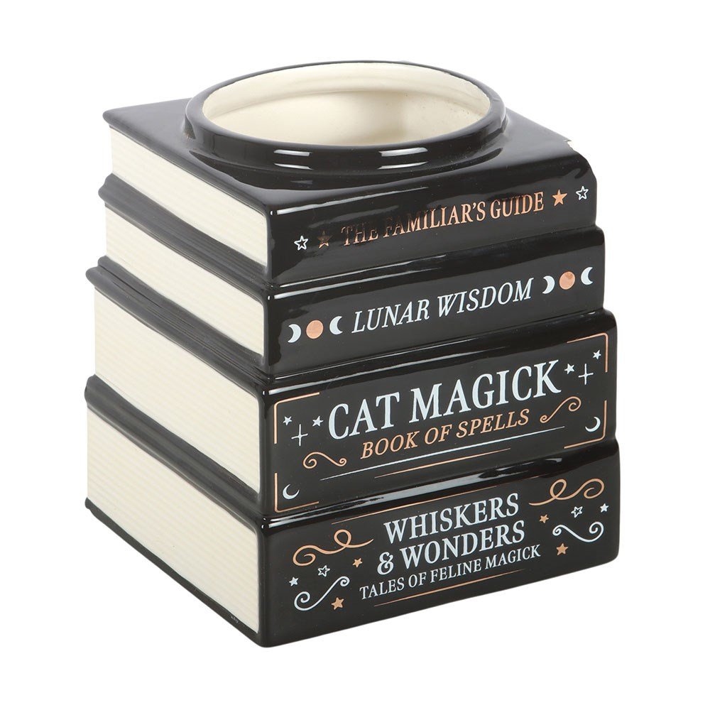 Something Different Black Cat Magick Book Stack Vase - Black