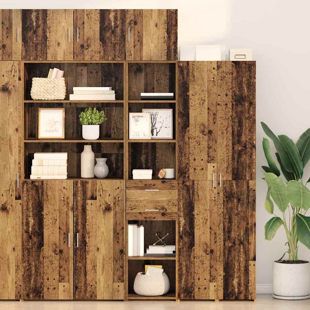 Walplus Engineered Wood Highboard - Dark Wood - 40 x 42.5 x 185 cm