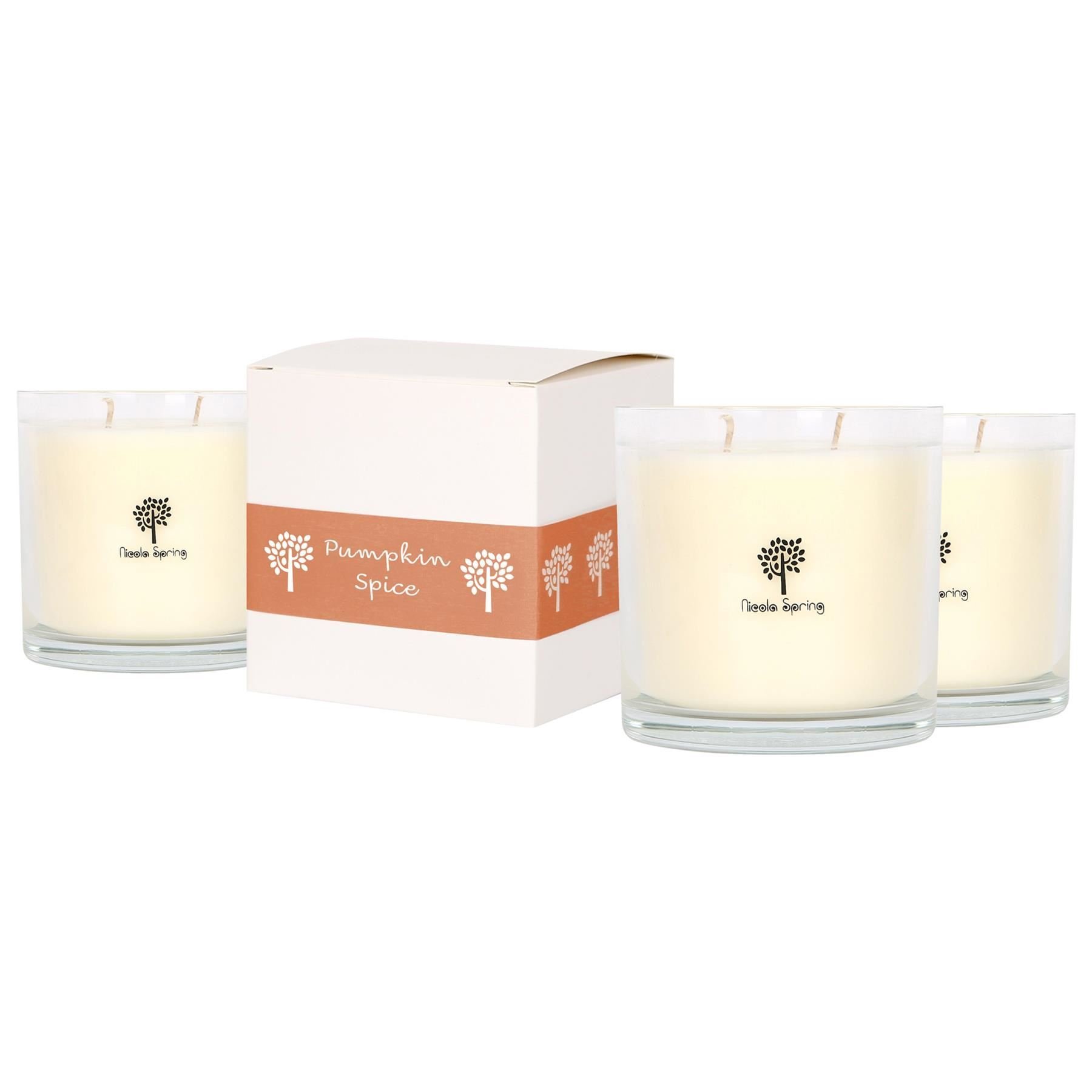 Nicola Spring 400ml Soy Wax Scented Candles Pack of 3 - Pumpkin Spice