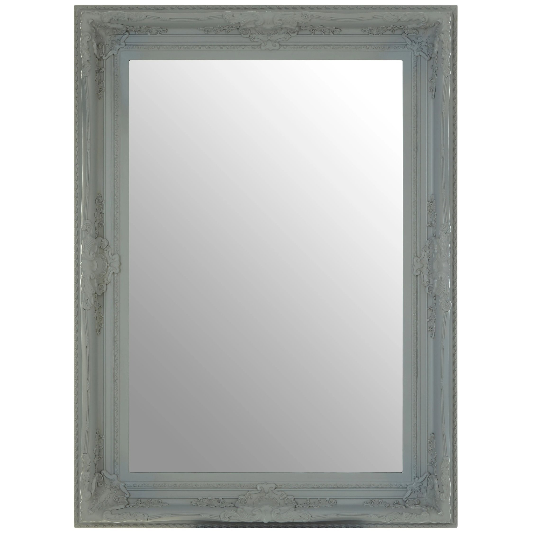Orsina Brussels Baroque Rectangular Antique Wall Mirror – Grey